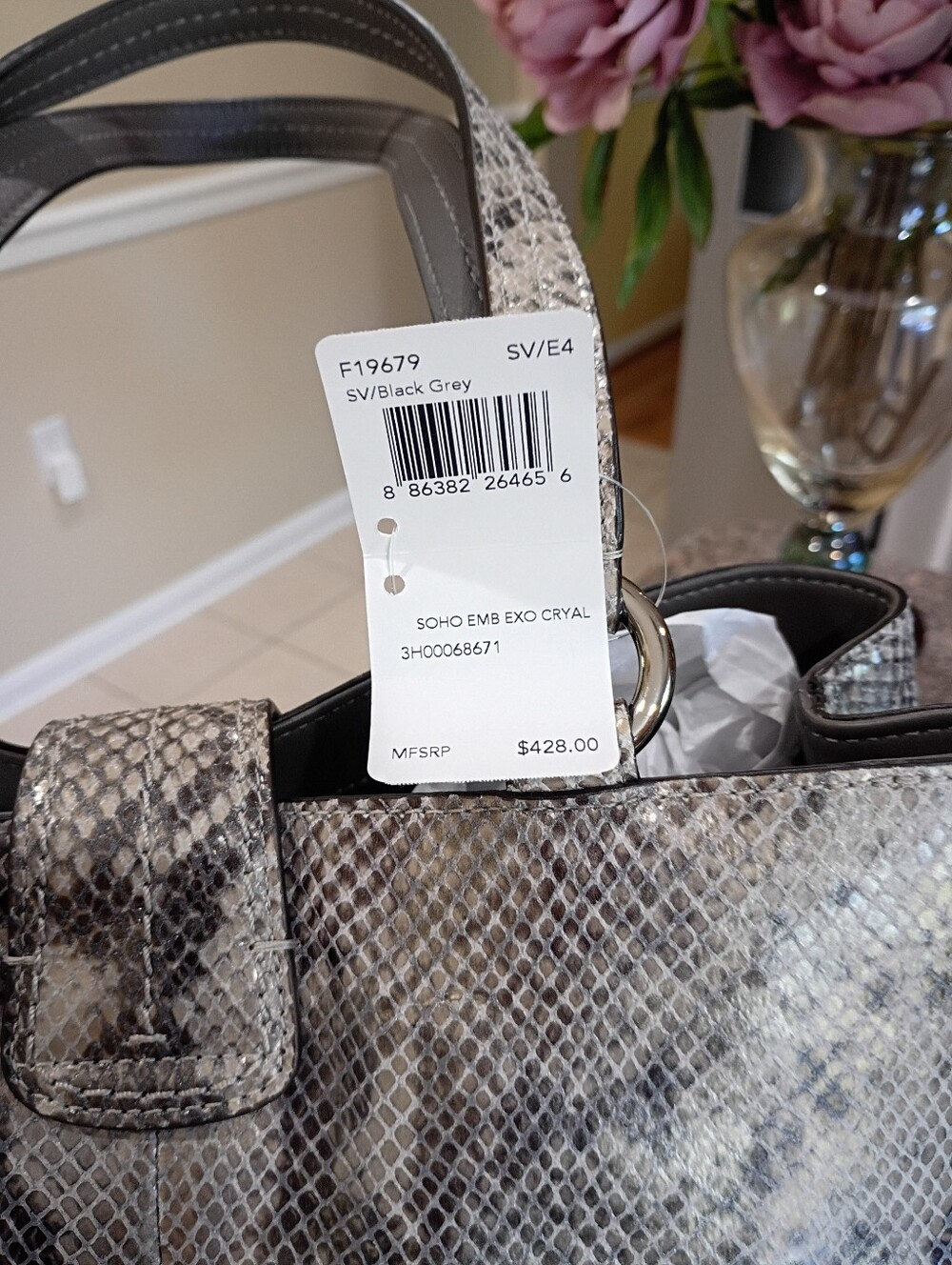 NWT Coach Soho Python Embossed Carryall - Picture 11 of 16